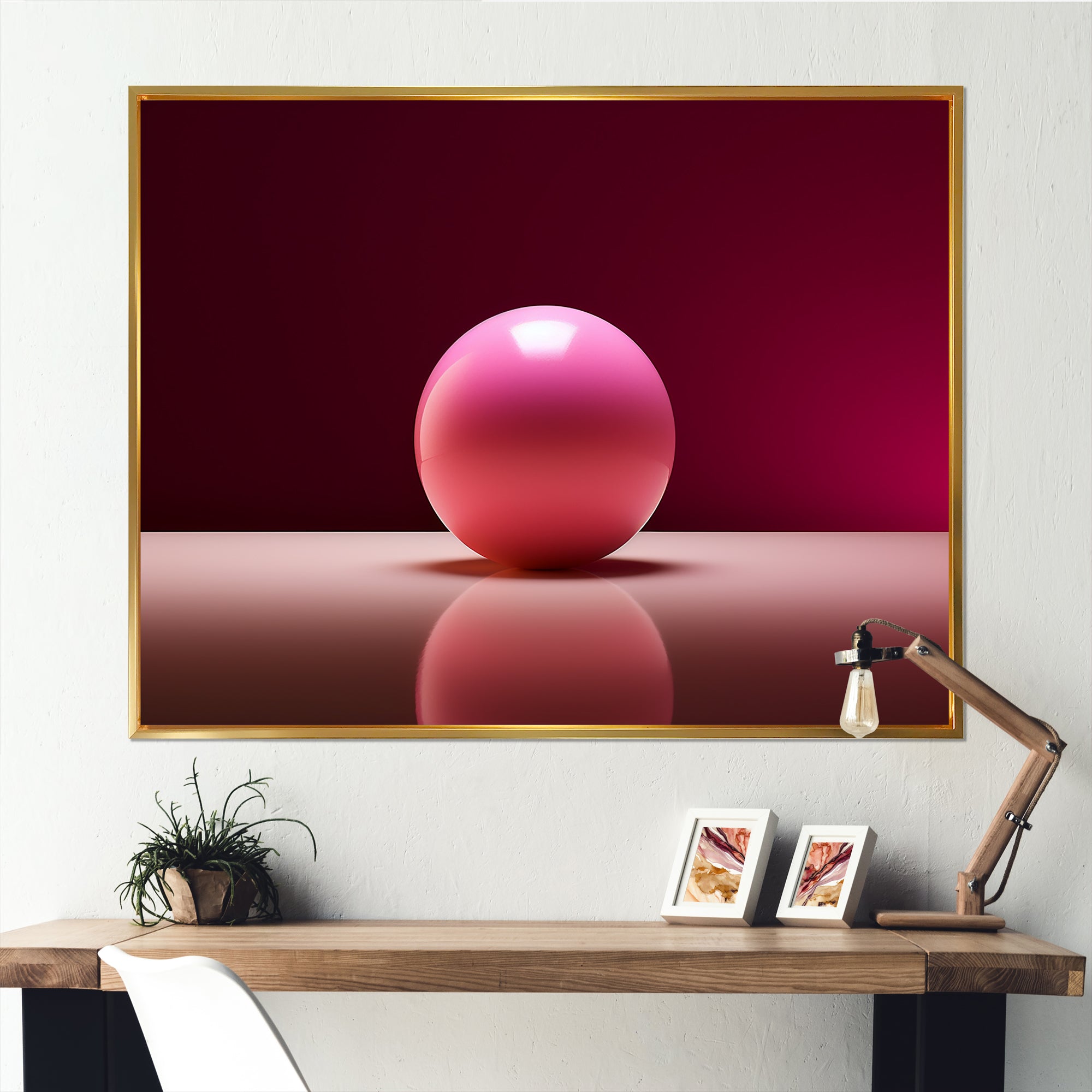Pink Rose Roll - Bowling Canvas Wall Art