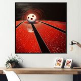 Ruby Roll White Ball In Red - Bowling Canvas Wall Art