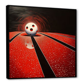 Ruby Roll White Ball In Red - Bowling Canvas Wall Art