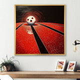 Ruby Roll White Ball In Red - Bowling Canvas Wall Art