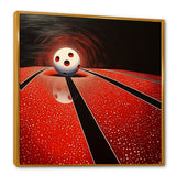 Ruby Roll White Ball In Red - Bowling Canvas Wall Art