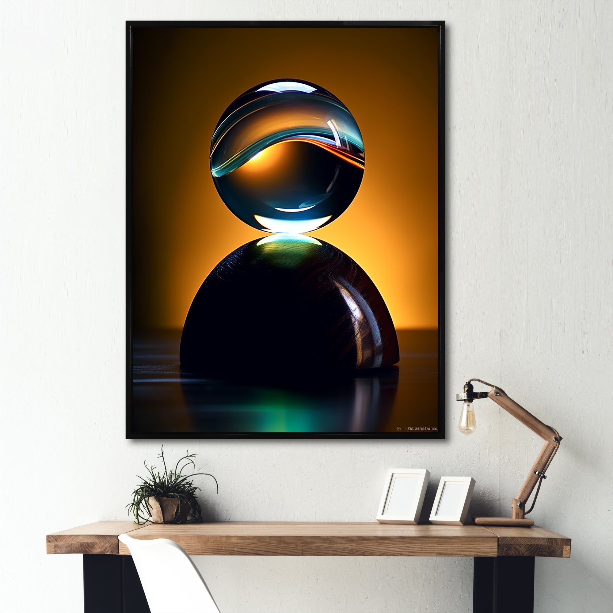 Sapphire Strike Ball Reflection I - Bowling Canvas Wall Art