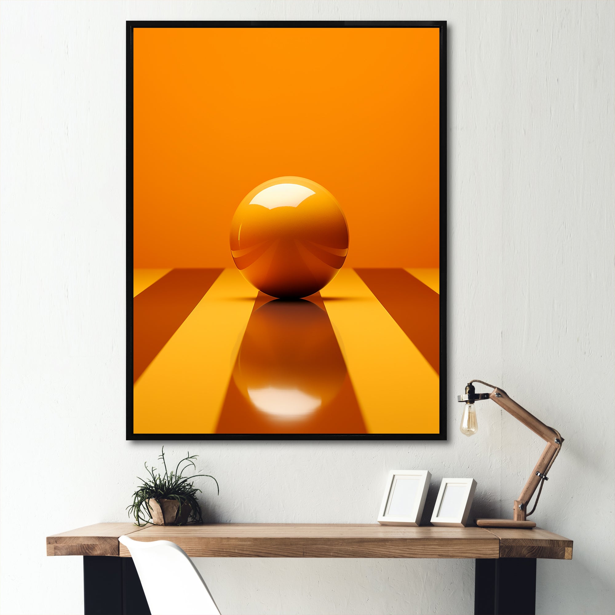 Bowling Tangerine Triumph - Bowling Canvas Wall Art