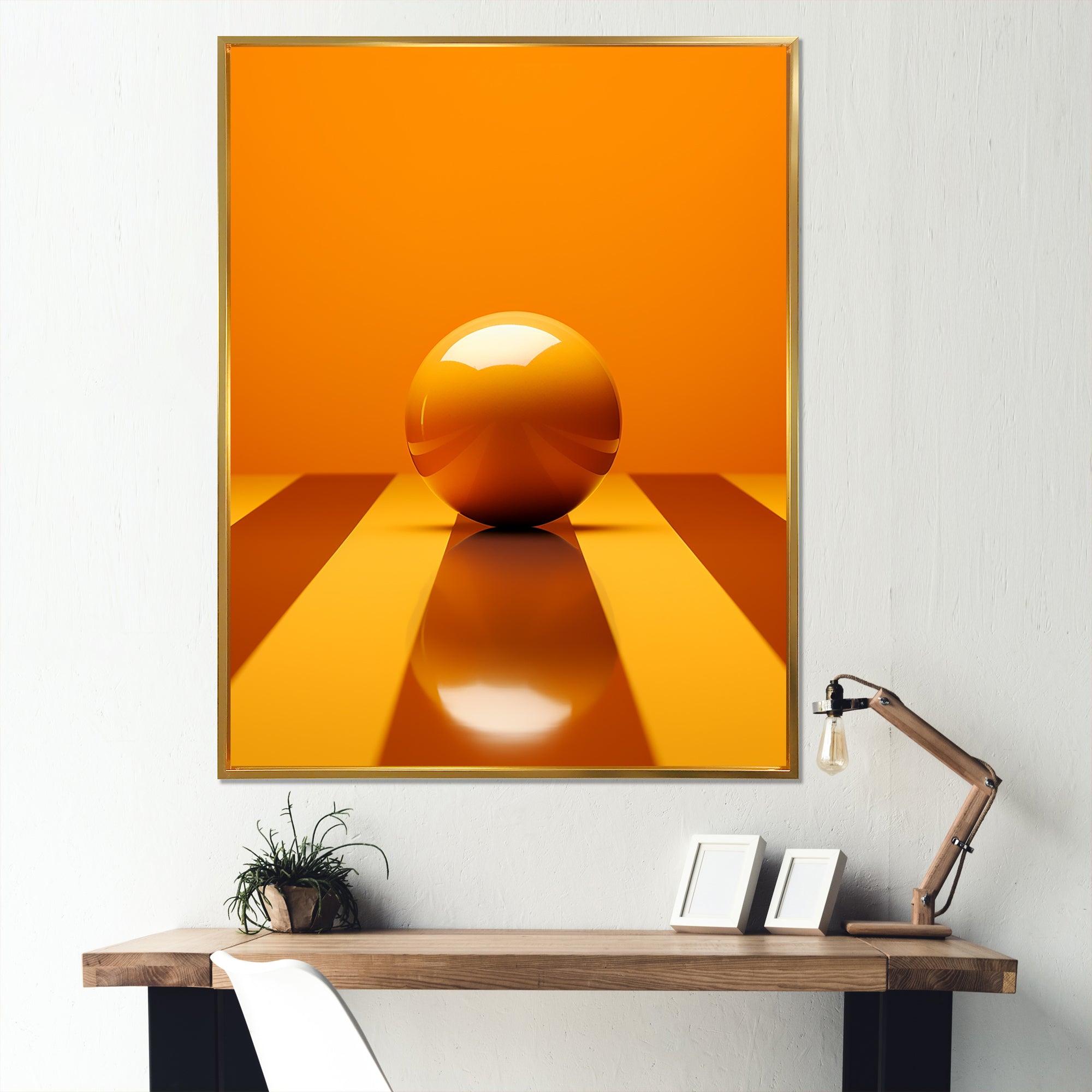 Bowling Tangerine Triumph - Bowling Canvas Wall Art