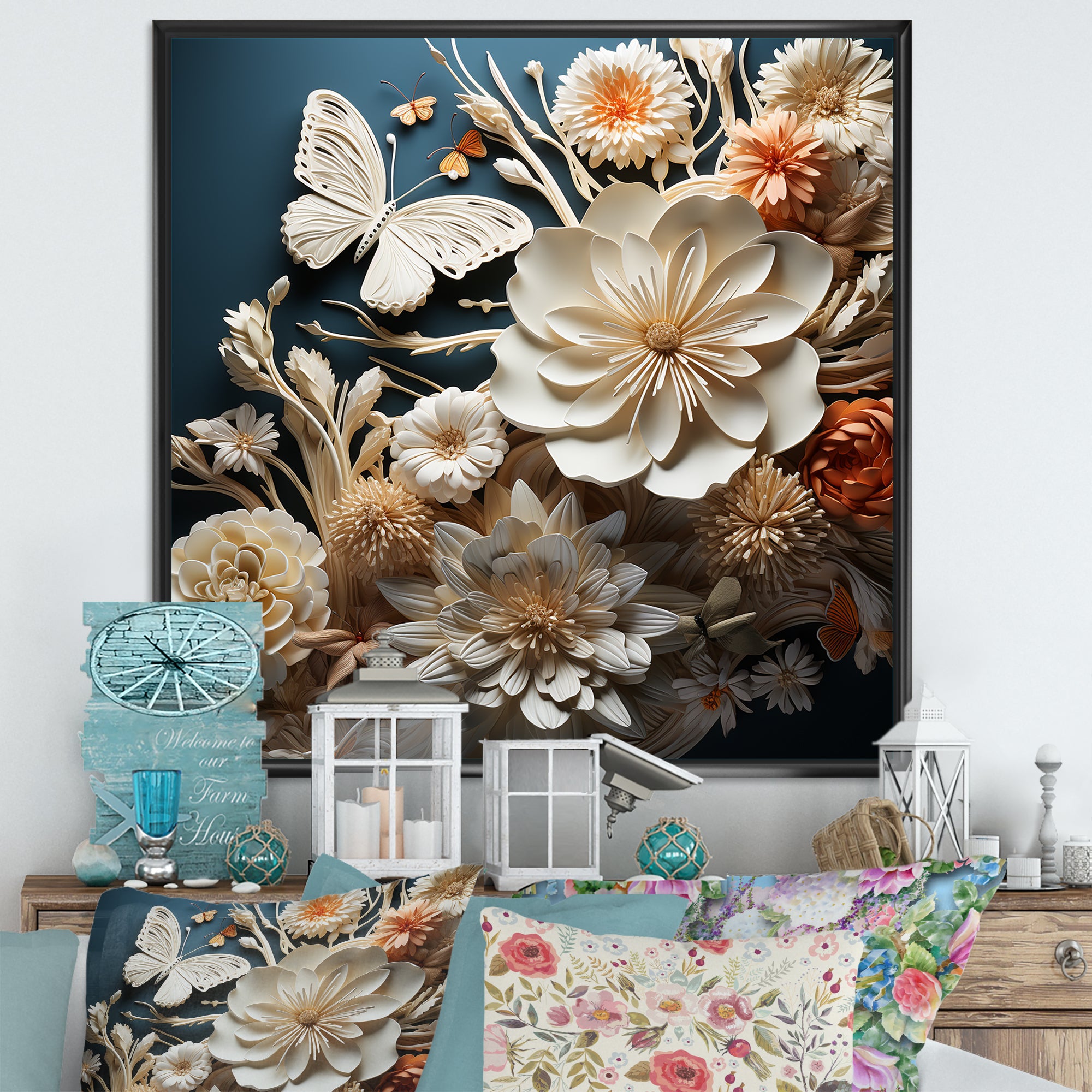 Textured Layers Mixed Media Dance - Butterfly Canvas Wall Art