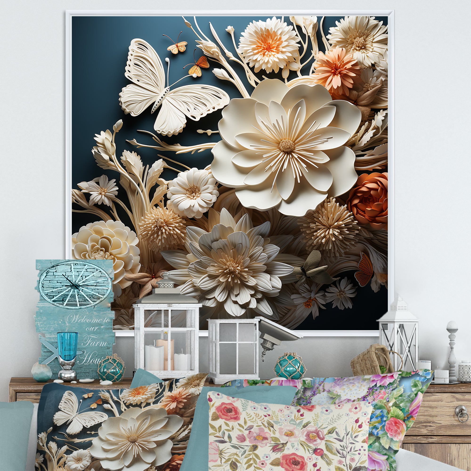 Textured Layers Mixed Media Dance - Butterfly Canvas Wall Art