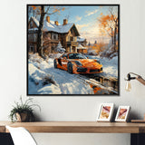 Exotic Car Charm In Winter - Car Exotic Canvas Wall Art