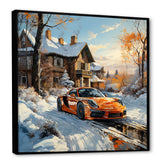 Exotic Car Charm In Winter - Car Exotic Canvas Wall Art