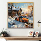Exotic Car Charm In Winter - Car Exotic Canvas Wall Art