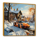 Exotic Car Charm In Winter - Car Exotic Canvas Wall Art