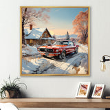Muscle Car Charm In Winter - Car Exotic Canvas Wall Art