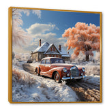 1950s Car Charm In Winter - Car Exotic Canvas Wall Art