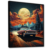 Vintage Car In Cosmic Art - Car Vintage Canvas Wall Art
