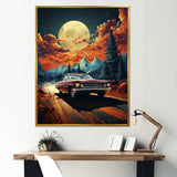 Vintage Car In Cosmic Art - Car Vintage Canvas Wall Art