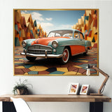 Cubist Interpretation Of A Vintage Car - Car Vintage Canvas Wall Art