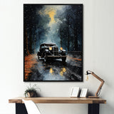 1930s American Vintage Car At Noir - Car Vintage Canvas Wall Art