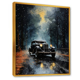 1930s American Vintage Car At Noir - Car Vintage Canvas Wall Art