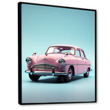 Poupart Pink And Blue 1950s Car - Car Vintage Canvas Wall Art