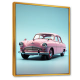 Poupart Pink And Blue 1950s Car - Car Vintage Canvas Wall Art