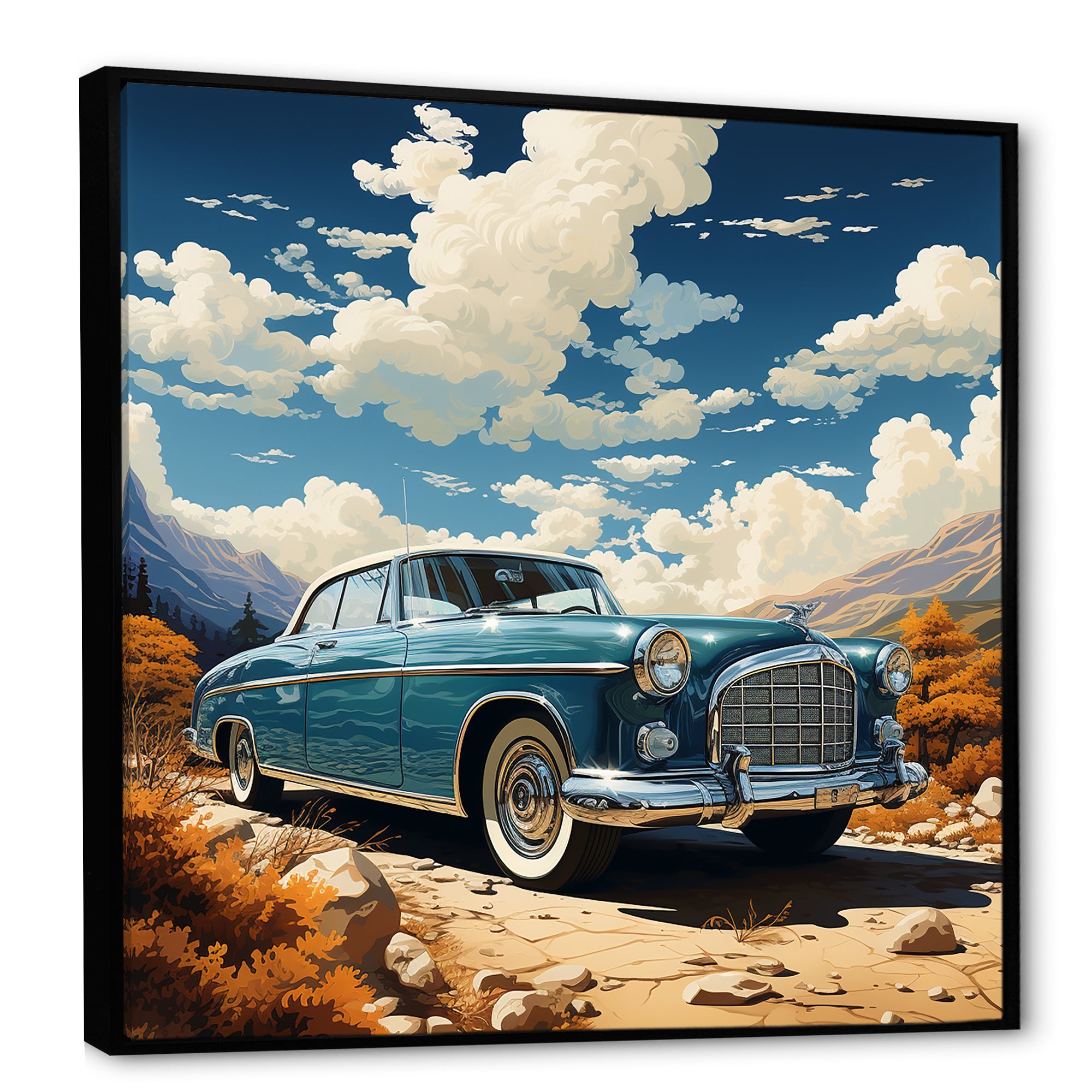 A Surrealism Vintage Car - Car Vintage Canvas Wall Art
