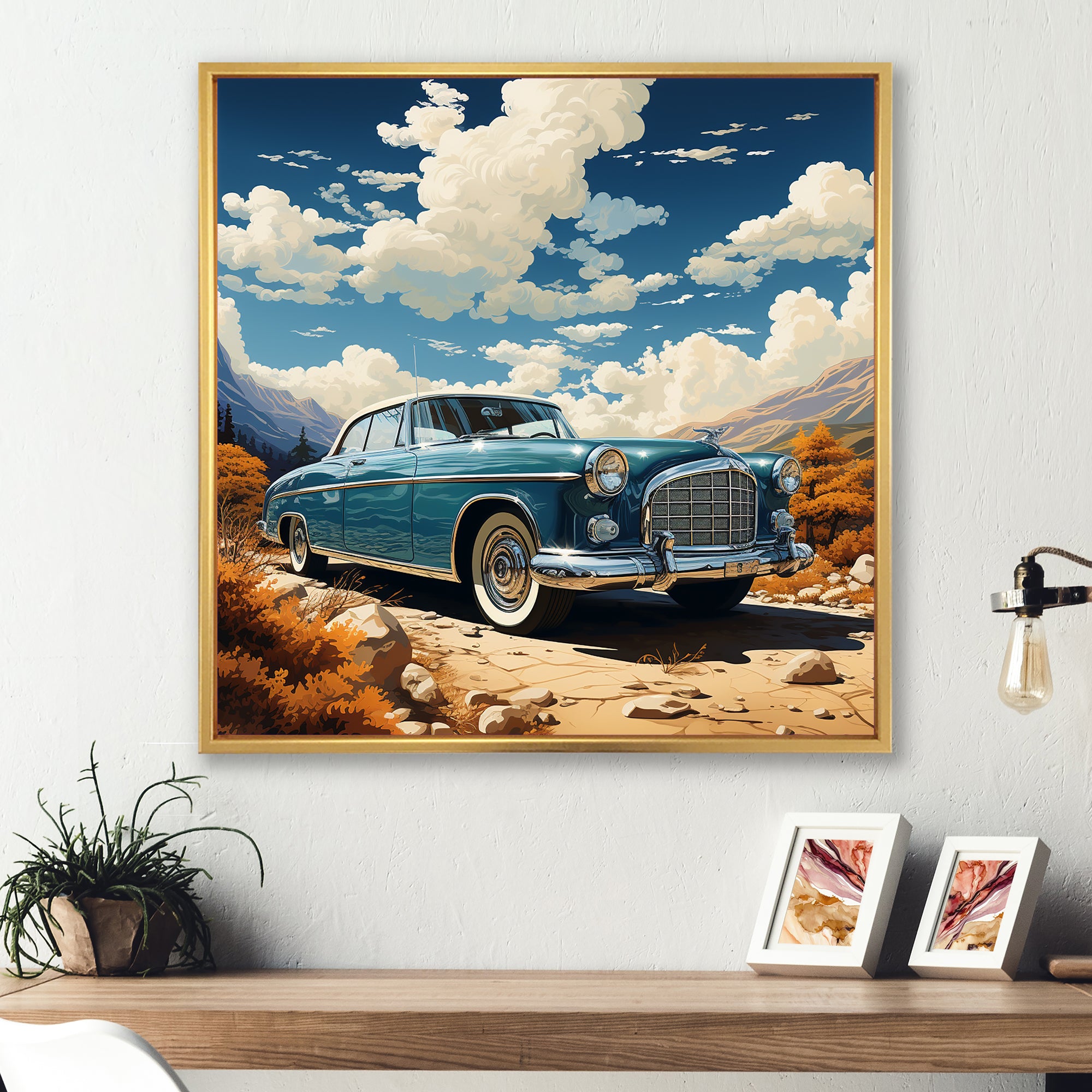 A Surrealism Vintage Car - Car Vintage Canvas Wall Art