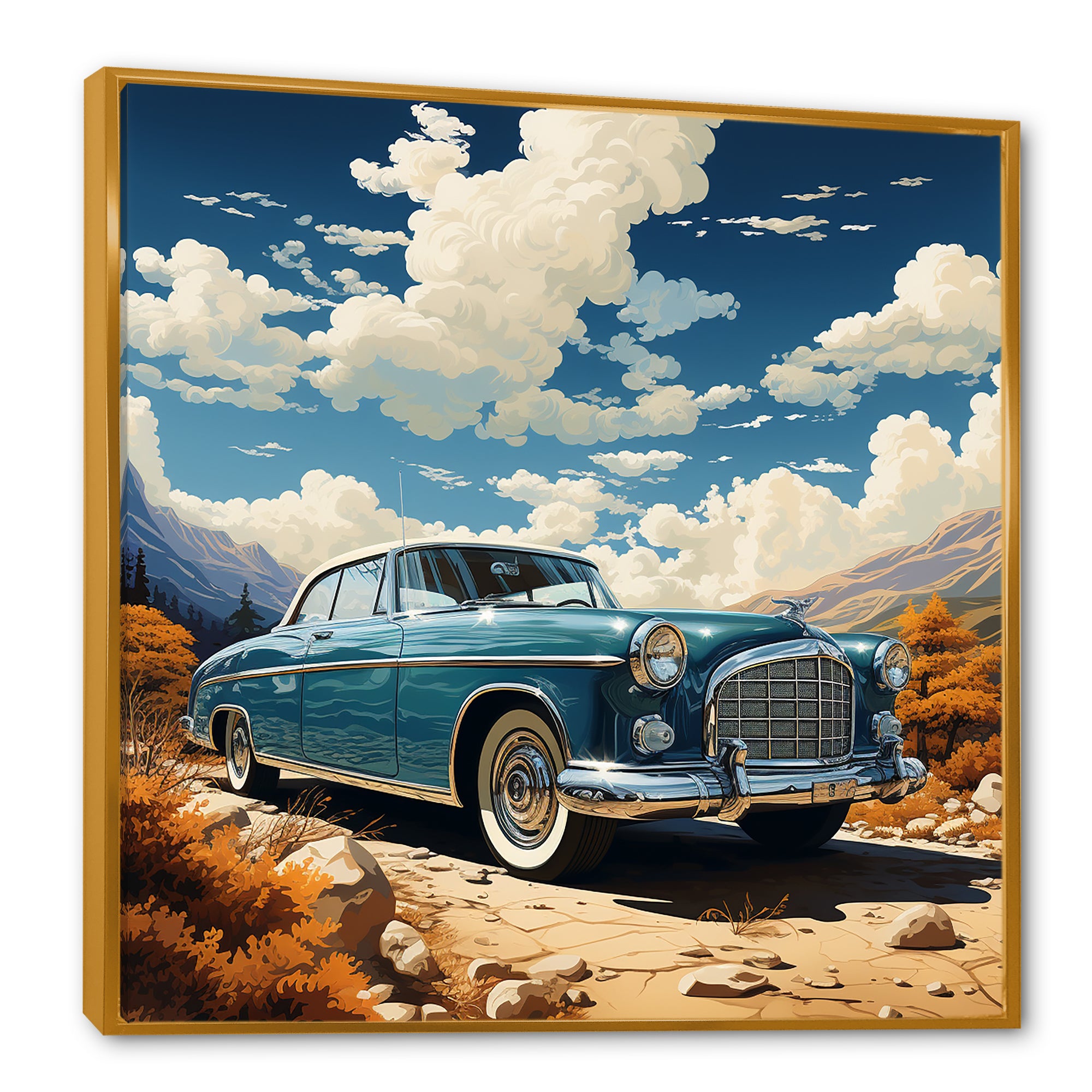A Surrealism Vintage Car - Car Vintage Canvas Wall Art
