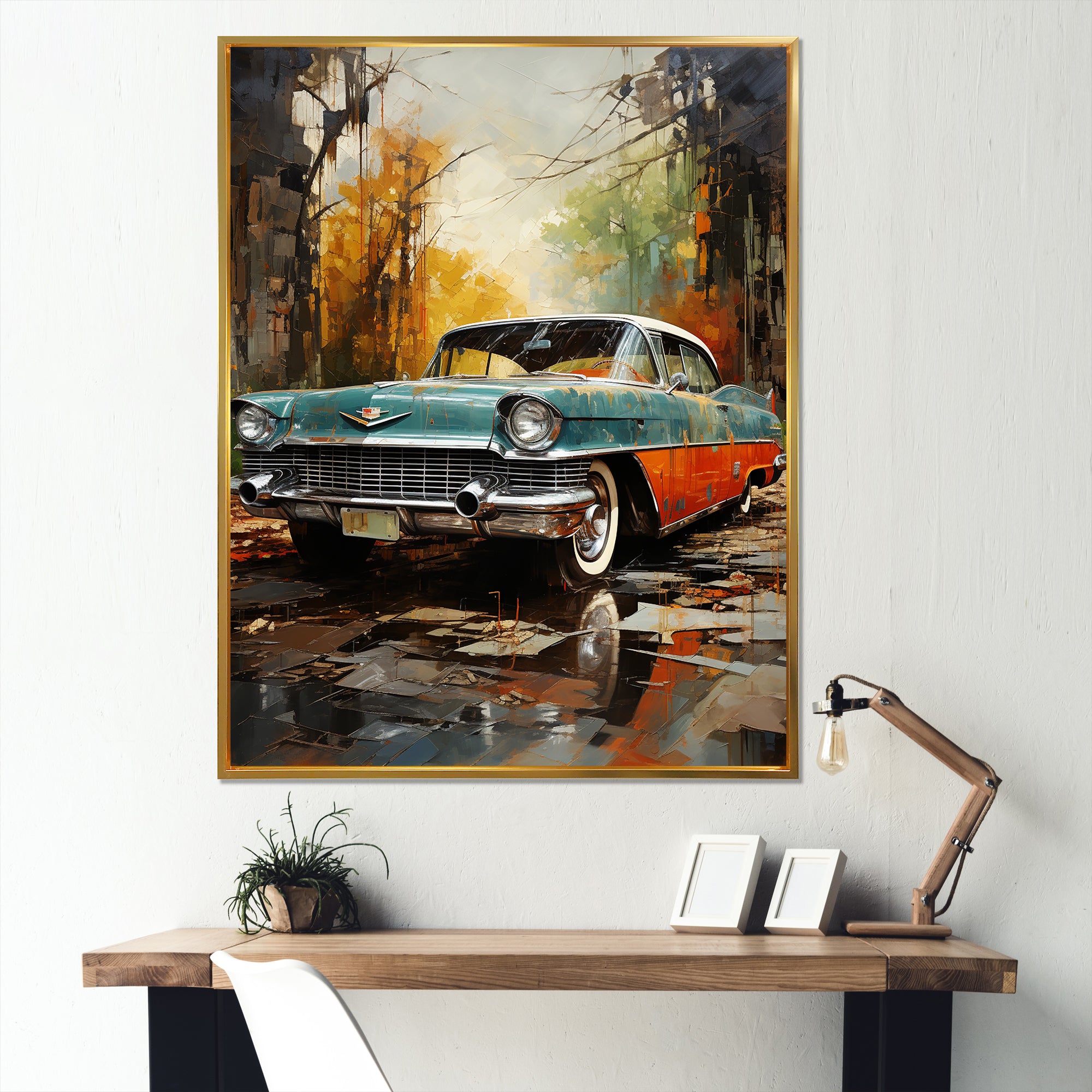 A Symbolism Vintage Car - Car Vintage Canvas Wall Art