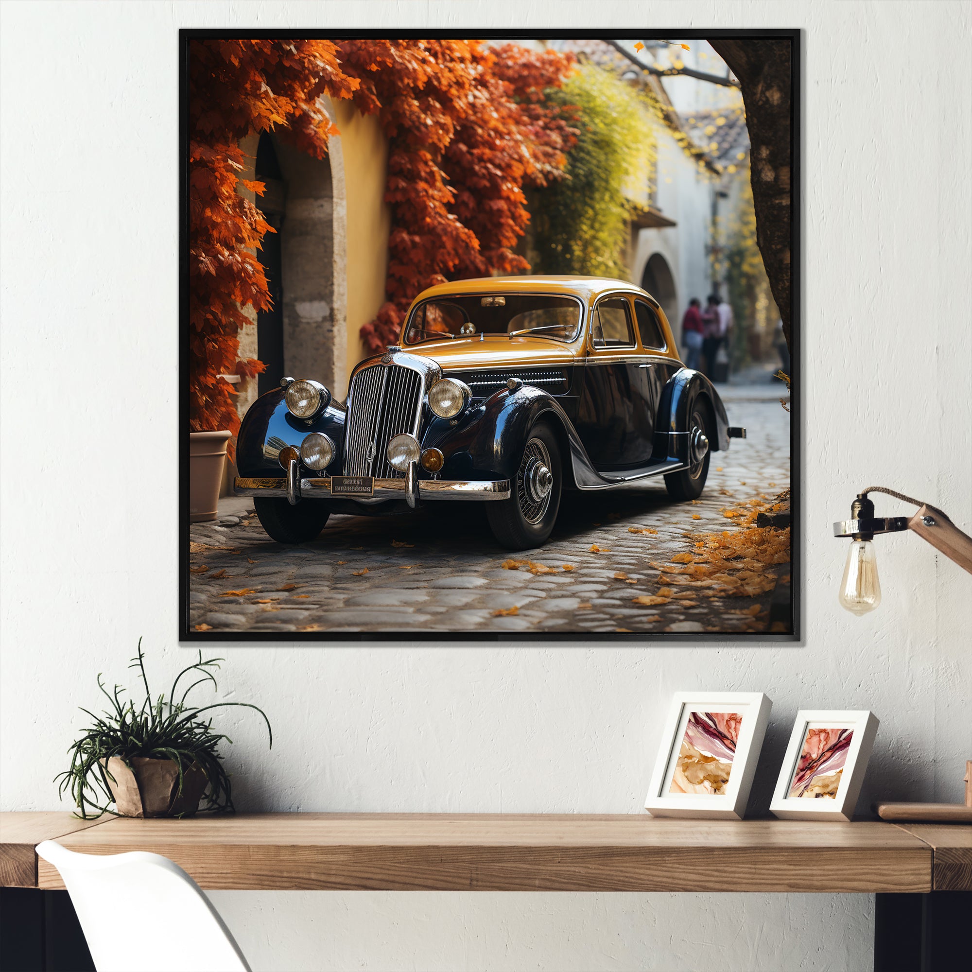 1960s Old Car In England - Car Vintage Canvas Wall Art