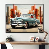 Cubist 1950s Car Vintage Evolution - Car Vintage Canvas Wall Art