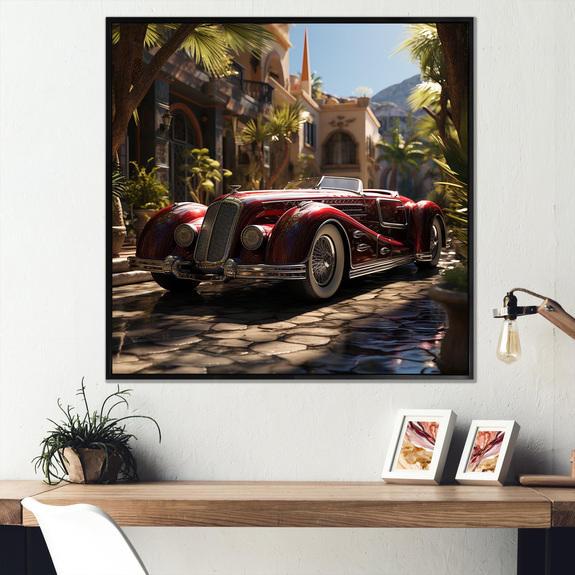 Expressionist Vintage Car Spirit - Car Vintage Canvas Wall Art