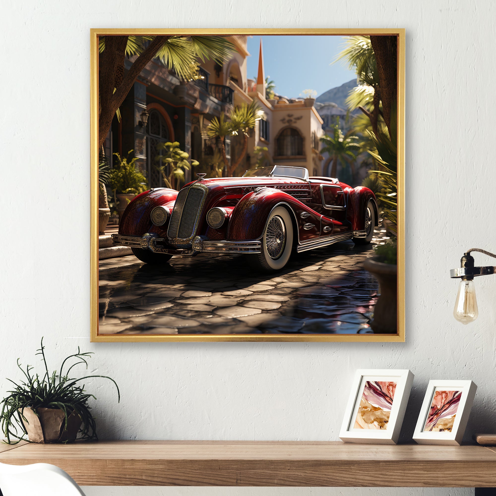 Expressionist Vintage Car Spirit - Car Vintage Canvas Wall Art