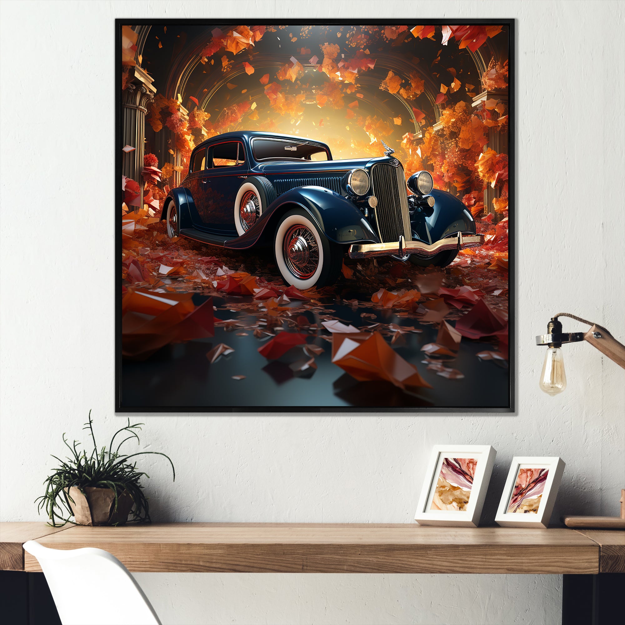 Expressionist Car Vintage Verve - Car Vintage Canvas Wall Art