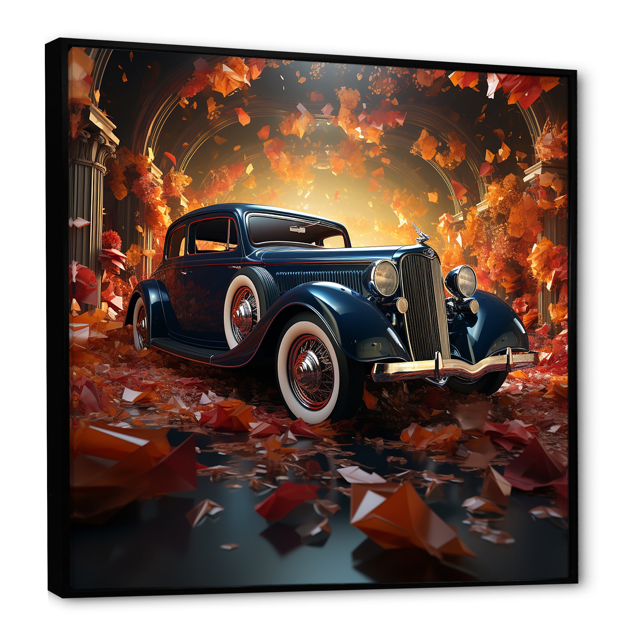 Expressionist Car Vintage Verve - Car Vintage Canvas Wall Art