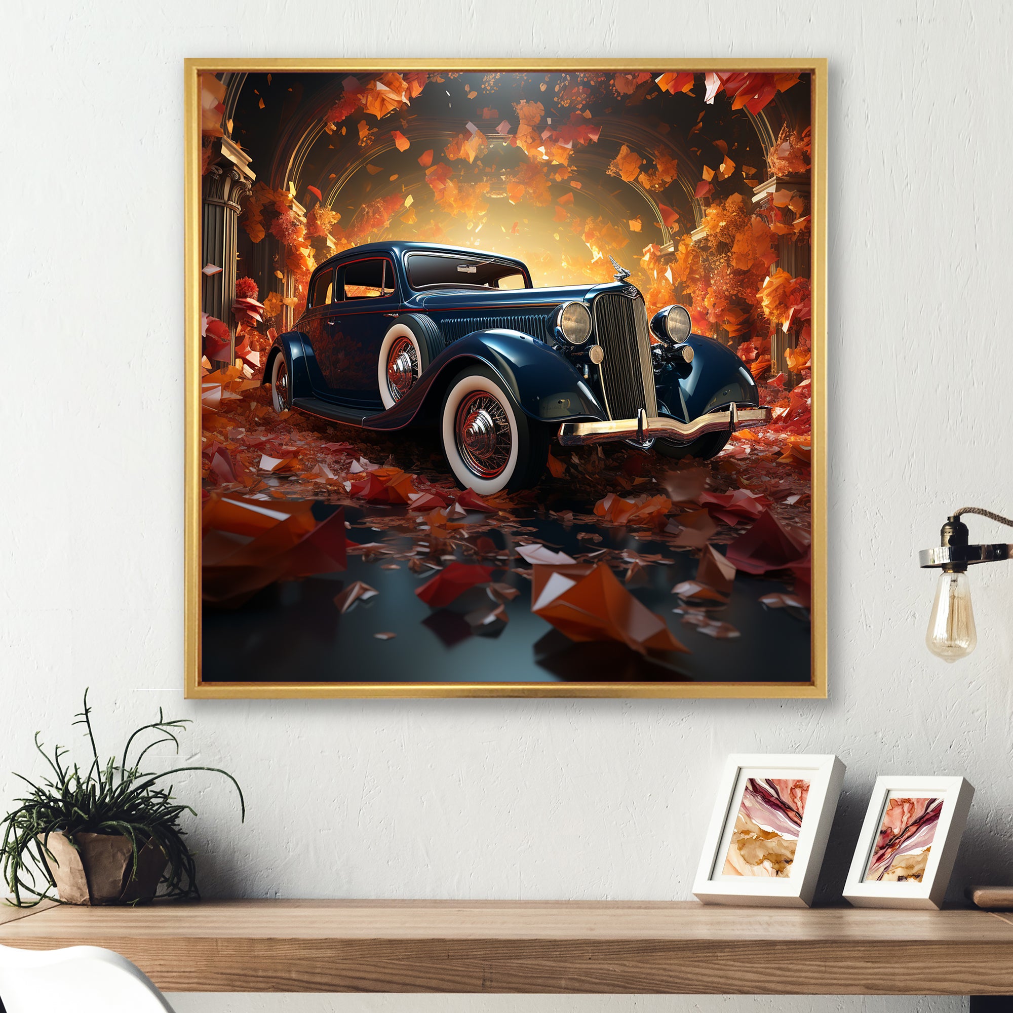 Expressionist Car Vintage Verve - Car Vintage Canvas Wall Art