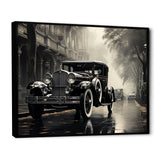 1950s Car Monochrome Vintage - Car Vintage Canvas Wall Art