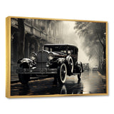 1950s Car Monochrome Vintage - Car Vintage Canvas Wall Art