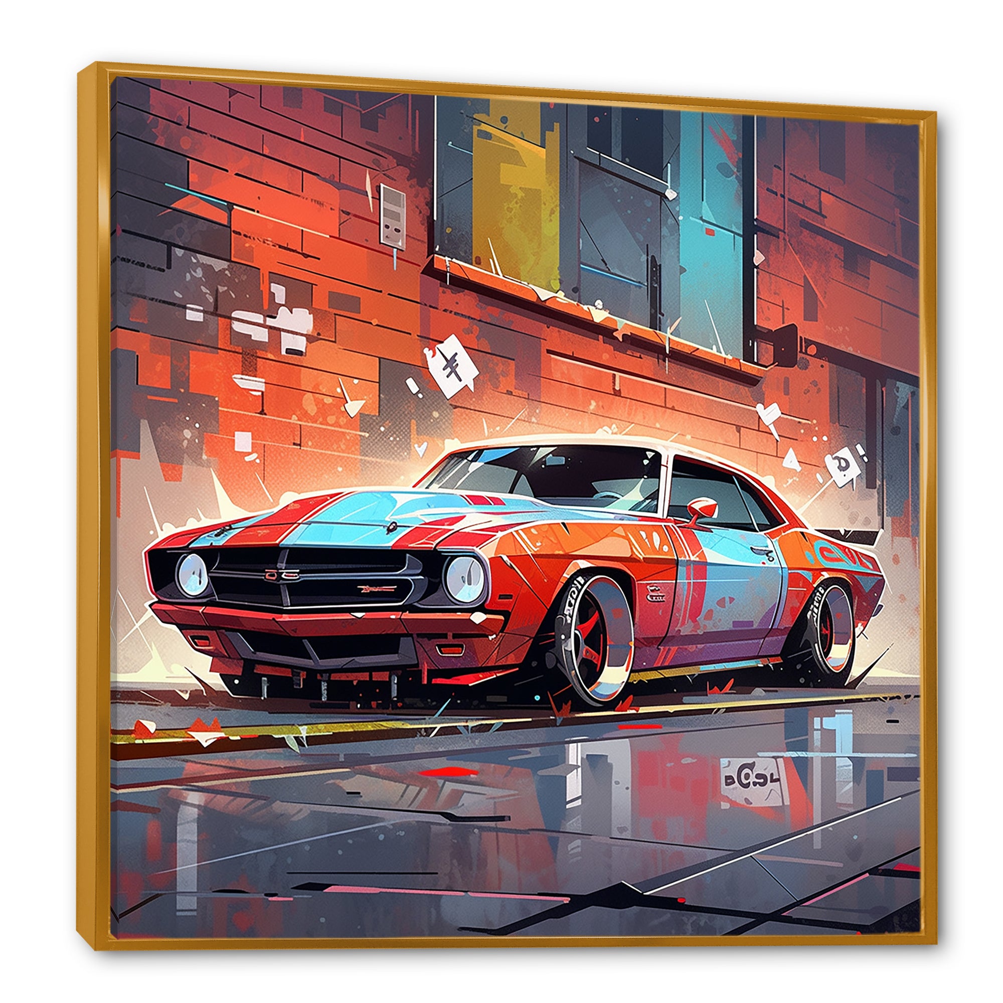 Graffiti Car In Tokyo - Car/Van Canvas Wall Art