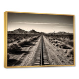 Rail Track In Monochrome Canyon - Train Canvas Wall Art