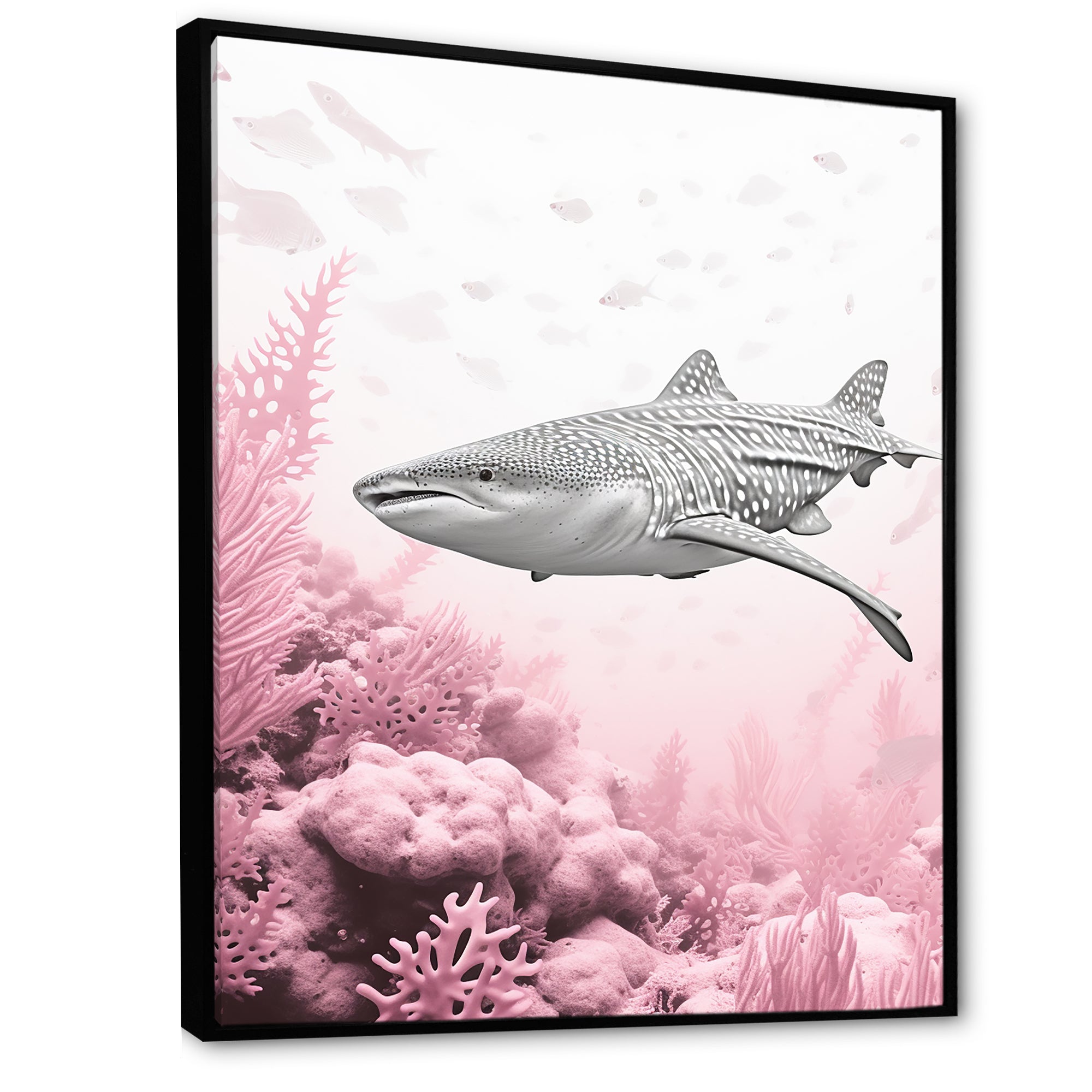 Pink And Grey Shark Dance - Shark Wall Decor