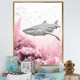Pink And Grey Shark Dance - Shark Wall Decor