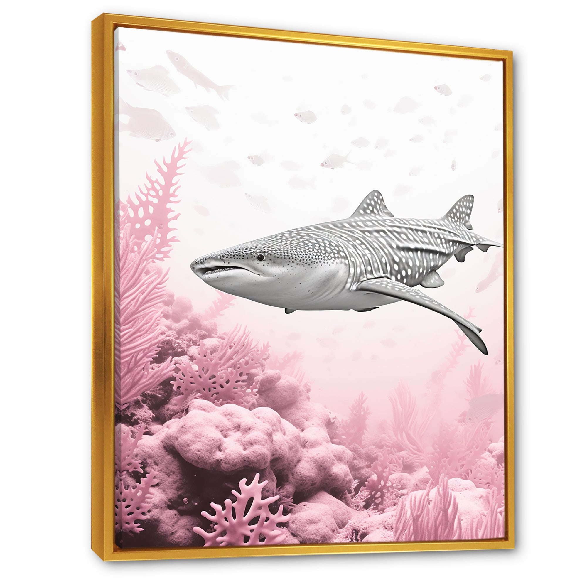 Pink And Grey Shark Dance - Shark Wall Decor