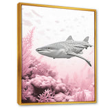 Pink And Grey Shark Dance - Shark Wall Decor