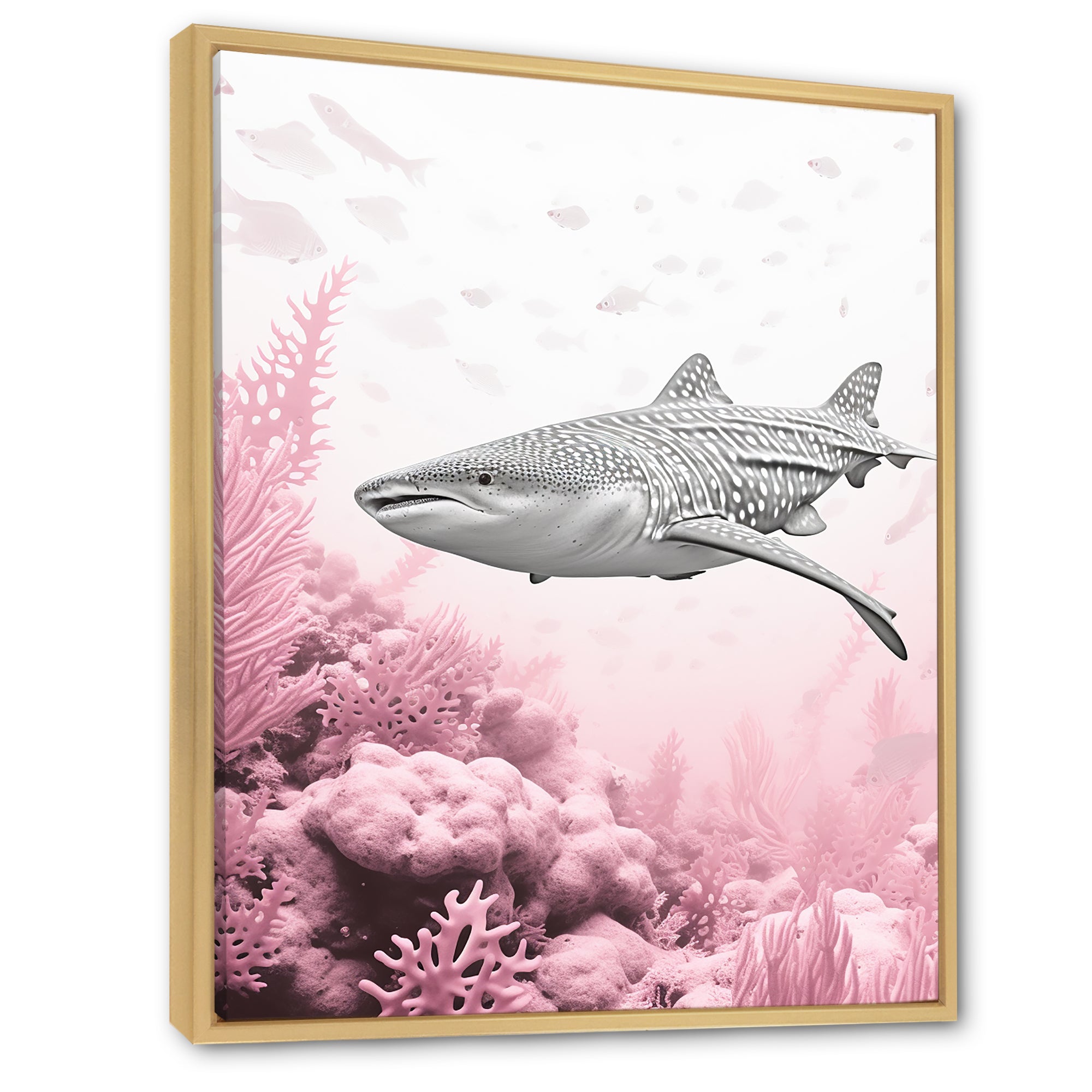 Pink And Grey Shark Dance - Shark Wall Decor