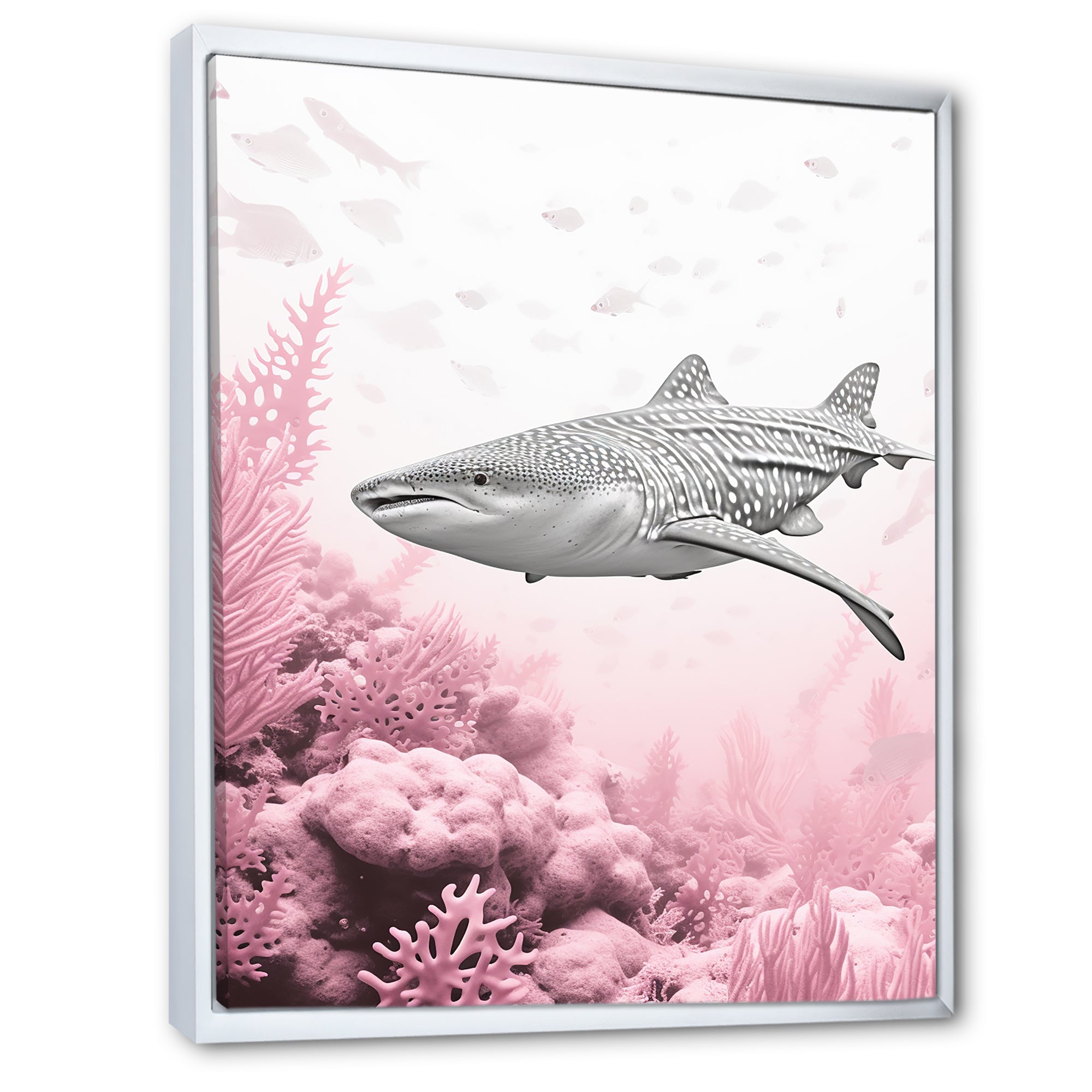 Pink And Grey Shark Dance - Shark Wall Decor