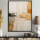 Beige And Gold Minimal Expression I - Abstract Canvas Wall Art