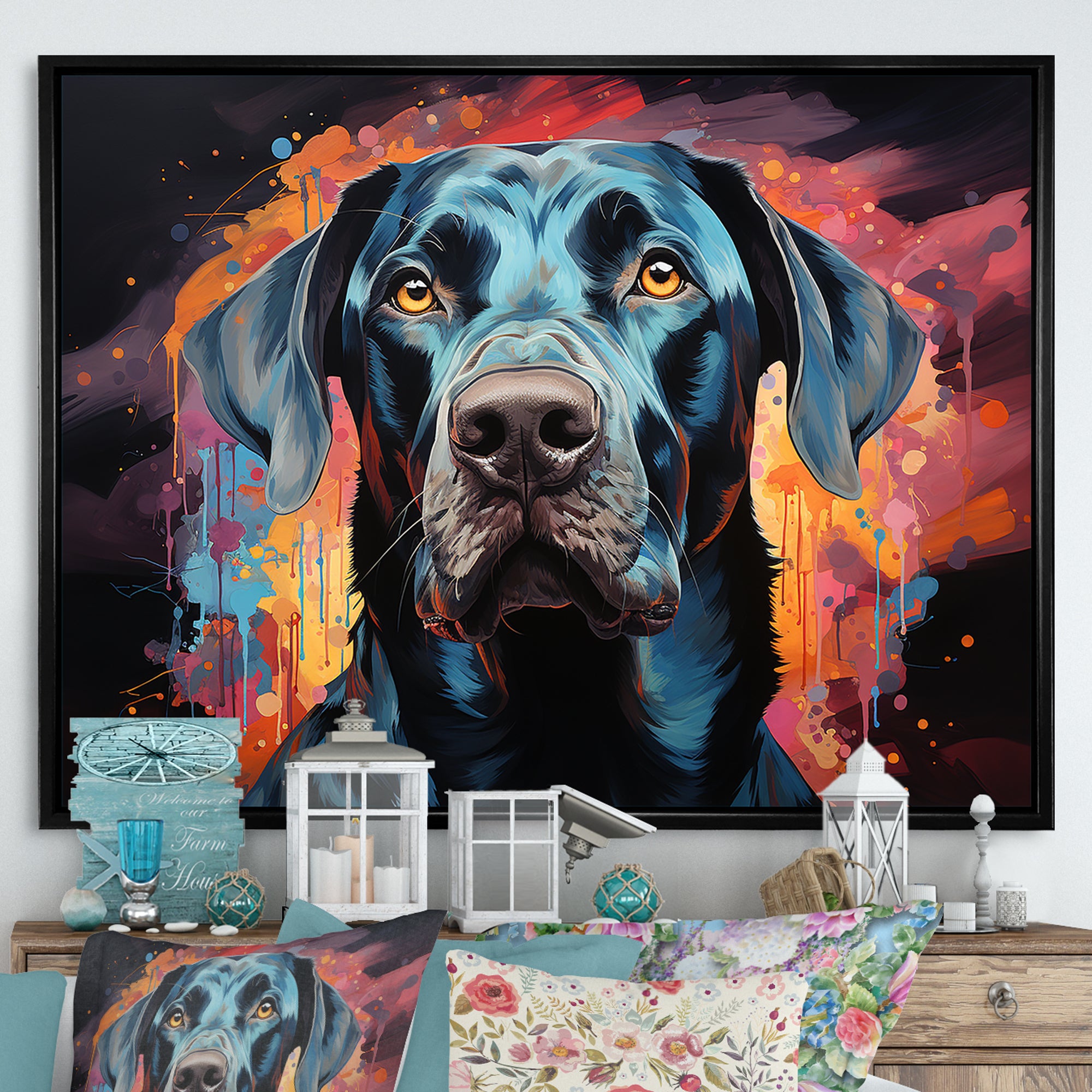 Dog Great Dane Grace - Dog Framed Canvas Art