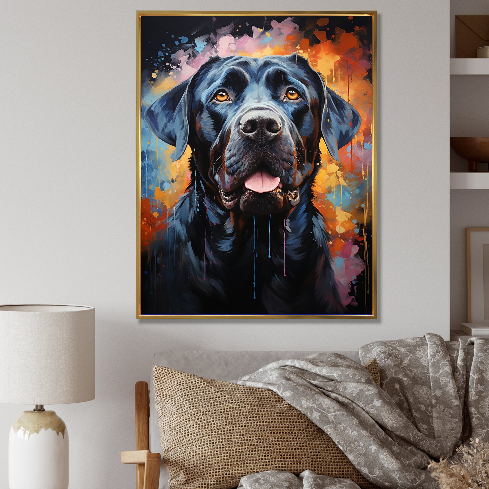 Popart Mastiff Majesty - Blue Dog Wall Art