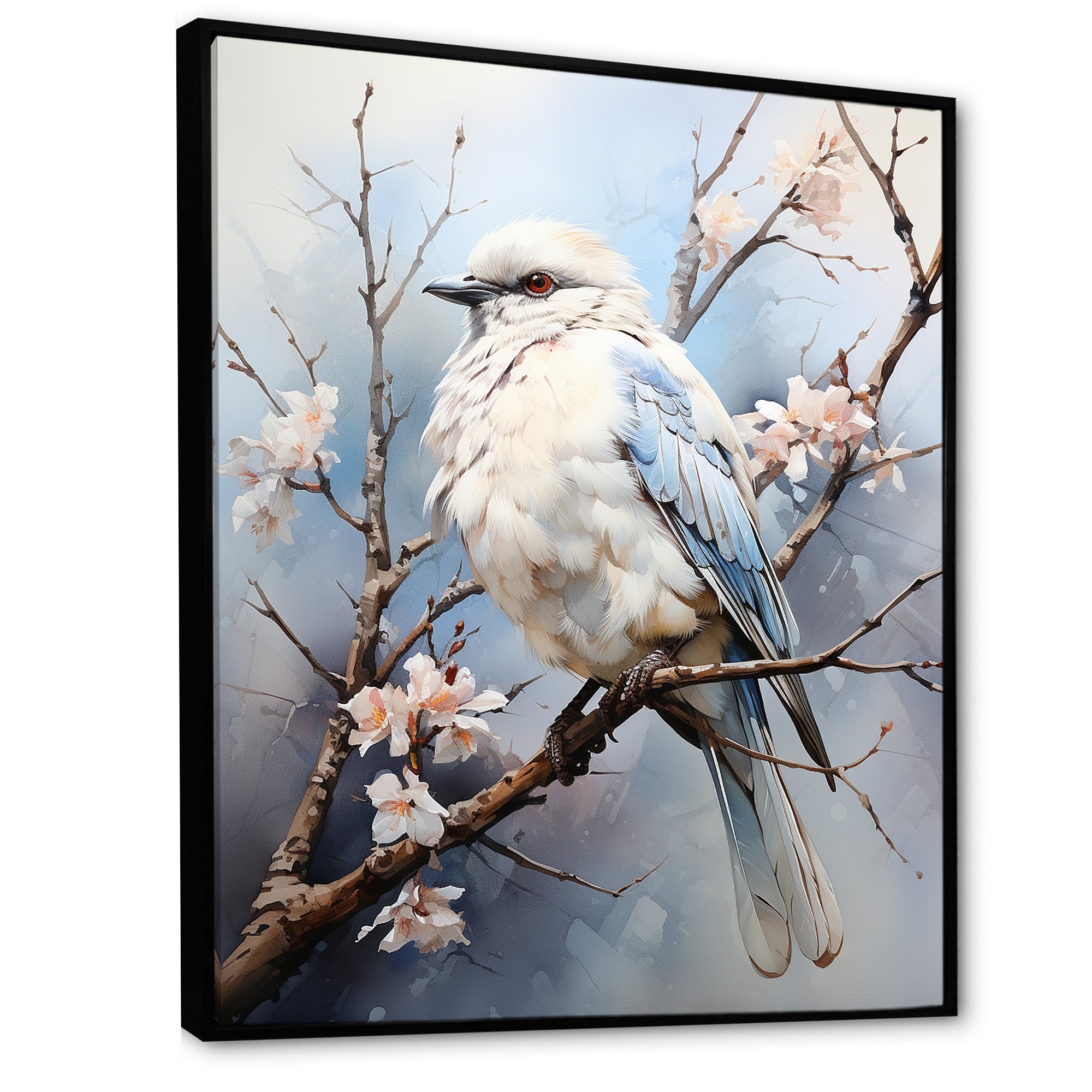 Peaceful Winged Beauty - Bird Floral Living Room Wall Art