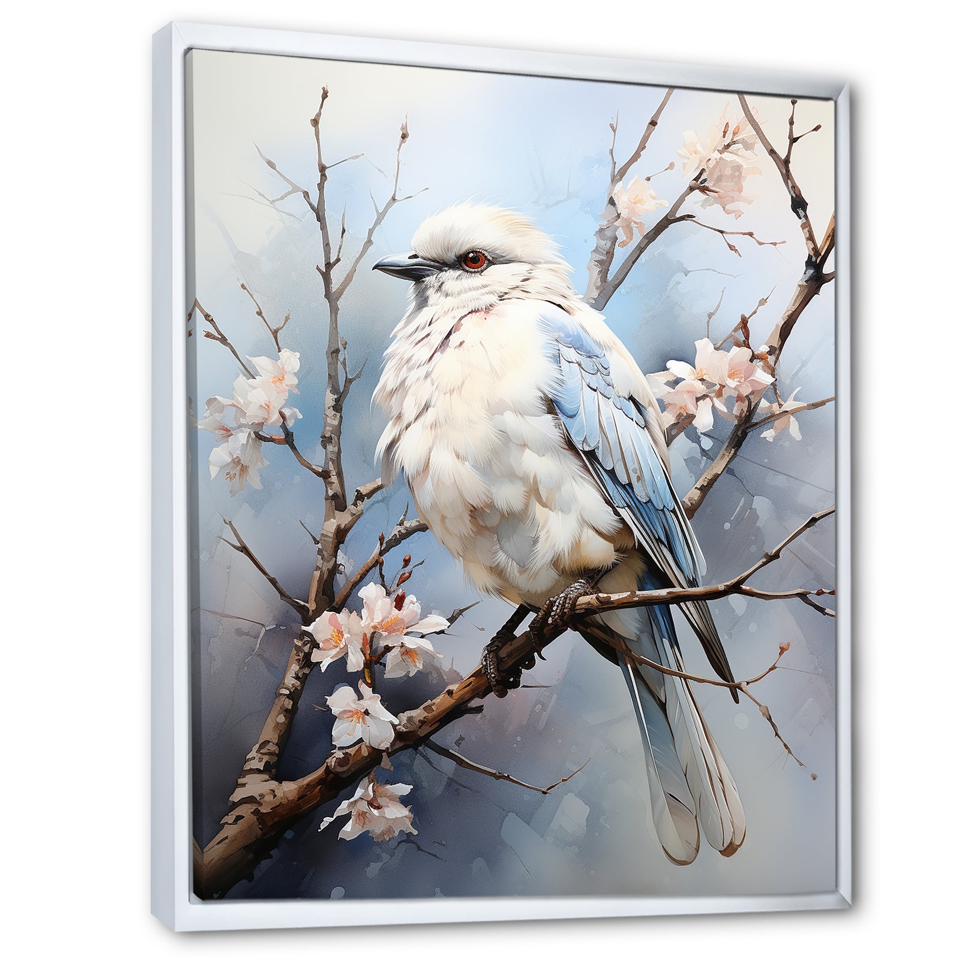 Peaceful Winged Beauty - Bird Floral Living Room Wall Art