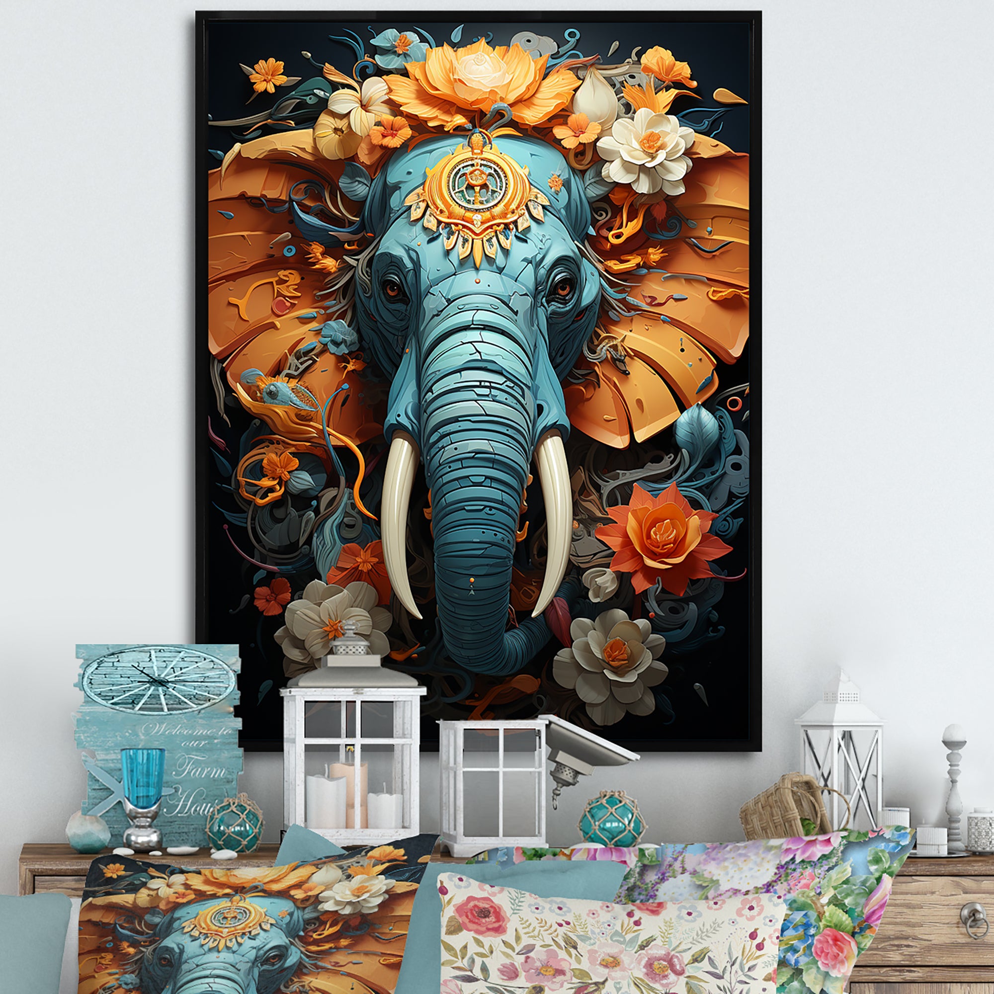 Urban Graffiti Pachyderms - Elephant Home Decor Art